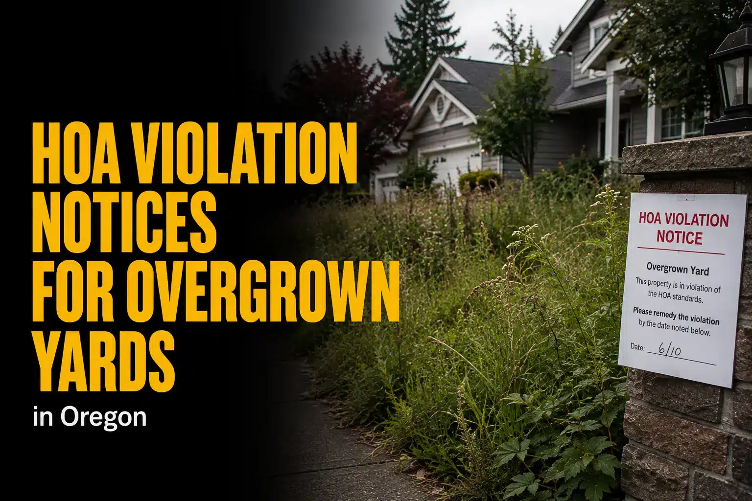 HOA Violation Notices for Overgrown Yards in Oregon